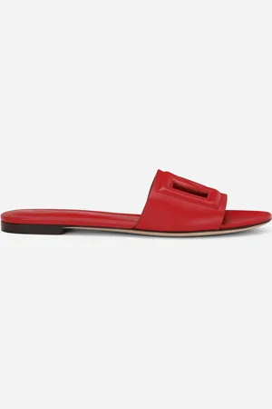 Dolce & Gabbana Mules En Cuir De Veau À Logo Dg - Femme Mules Et Sabots Cuir 36