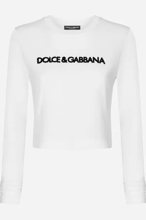 Dolce & Gabbana T-shirt À Manches Longues Et Logo - Femme T-shirts Et Sweatshirts Coton 36