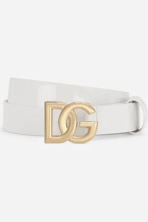 Dolce & Gabbana Ceinture En Cuir Verni À Logo Dg - Femme Accessoires Cuir S