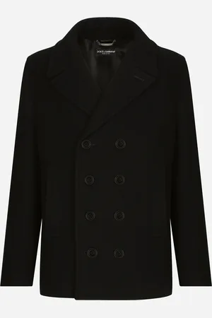 Dolce & Gabbana Caban Croisé En Laine Avec Plaquette À Logo - Homme Manteaux Et Blousons Laine 48
