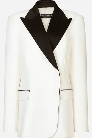 Dolce & Gabbana Veste Croisée En Crêpe De Laine Avec Revers Style Smoking - Femme Vestes Soie 42