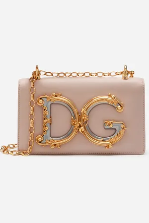 Dolce & Gabbana Phone Bag Dg Girls En Cuir De Veau Lisse - Femme Petits Sacs Et Pochettes Rose Poudr� Cuir Onesize
