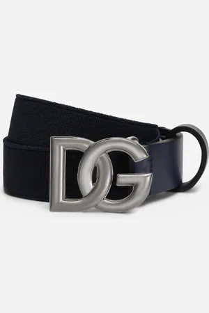 Dolce & Gabbana Stretch Belt With Dg Logo - Homme Accessoires Bleu Tissu L