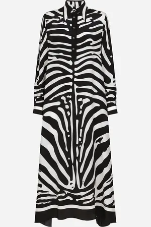 Dolce & Gabbana Caftan En Crêpe De Chine À Imprimé Zèbre - Femme Robes 40