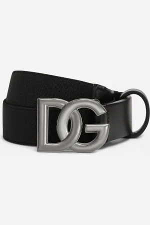 Dolce & Gabbana Stretch Belt With Dg Logo - Homme Accessoires Noir Tissu L