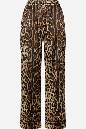 Dolce & Gabbana Pantalon De Pyjama En Satin À Imprimé Léopard - Femme Pantalons Et Shorts Imprim� Animalier Coton 40