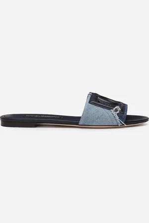 Dolce & Gabbana Mules En Denim Patchwork À Logo Dg - Femme Mules Et Sabots Denim 38