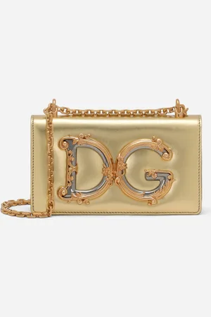 Dolce & Gabbana Phone Bag Dg Girls En Cuir Nappa Mordoré - Femme Petits Sacs Et Pochettes Or Cuir Onesize