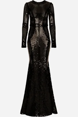 Dolce & Gabbana Robe Longue À Paillettes Et Détail Bustier - Femme Robes 38