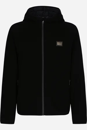 Dolce & Gabbana Blouson En Jersey Avec Capuche Et Plaquette À Logo - Homme Manteaux Et Blousons Viscose 44