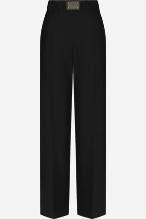Dolce & Gabbana Pantalon Flare En Laine Avec Plaquette À Logo - Femme Pantalons Et Shorts Laine 44