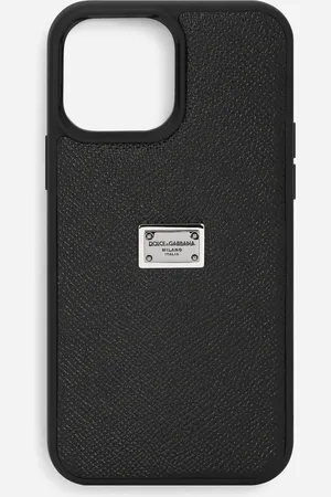 Dolce & Gabbana Coque Pour Iphone 13 Pro Max En Cuir De Veau Avec Plaquette À Logo - Homme Coques De Telephone Cuir Onesize