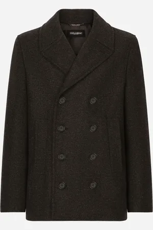 Dolce & Gabbana Caban Croisé En Laine Avec Plaquette À Logo - Homme Manteaux Et Blousons Laine 46