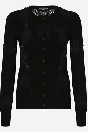 Dolce & Gabbana Cardigan En Cachemire Et Soie Avec Intarsias En Dentelle - Femme Pulls 36