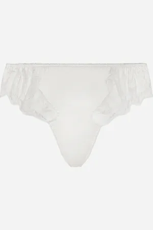 Dolce & Gabbana Tanga En Satin Avec Dentelle - Femme Lingerie 1