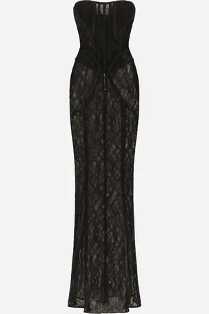 Dolce & Gabbana Robe Bustier Longue En Dentelle - Femme Robes Dentelle 44