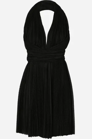 Dolce & Gabbana Robe Plissée Courte En Mesh Lurex - Femme Robes Tissu 36