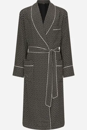 Dolce & Gabbana Robe De Chambre En Crêpe De Chine À Imprimé Logo Dg - Homme Sous-vêtements Et Loungewear Soie 44