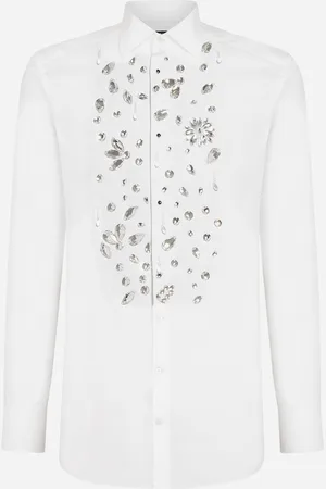 Dolce & Gabbana Chemise De Smoking Fit Gold Avec Strass Brodés - Homme Chemises Coton 40