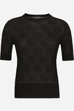 Dolce & Gabbana Pull En Point Dentelle Avec Logo Dg En Viscose Jacquard - Femme Pulls 40
