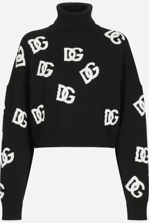 Dolce & Gabbana Pull Court En Laine Avec Logo Dg En Intarsia - Femme Pulls Multicolore 36