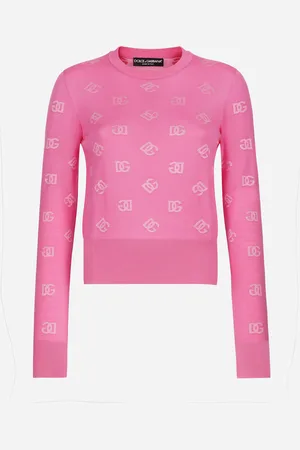 Dolce & Gabbana Pull En Laine Et Soie Jacquard Avec Logo Dg Assorti - Femme Pulls 36