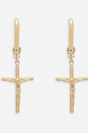 Dolce & Gabbana Boucles D’oreilles Dormeuses Avec Croix « dna » - Homme Bijoux Fantaisie Or M�tal Onesize