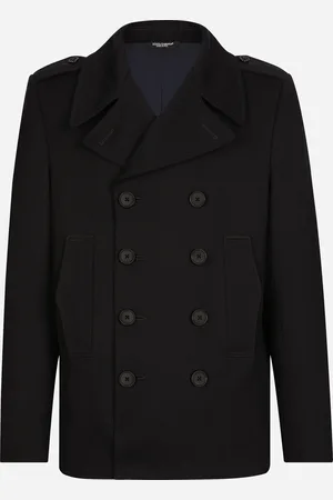Dolce & Gabbana Caban Croisé En Laine Avec Plaquette - Homme Manteaux Et Blousons 46