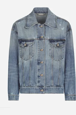 Dolce & Gabbana Blouson En Denim Avec Plaquette À Logo - Femme Denim Multicolore 36
