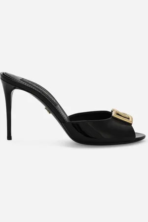 Dolce & Gabbana Mules En Cuir Verni À Logo Dg - Femme Mules Et Sabots Cuir 39