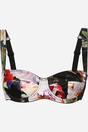 Dolce & Gabbana Soutien-gorge Balconnet En Satin À Roseraie - Femme Lingerie 1a