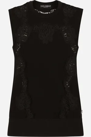 Dolce & Gabbana Pull En Cachemire Et Soie Avec Intarsias En Dentelle - Femme Pulls 40