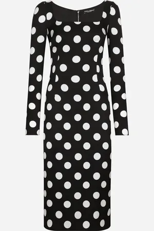 Dolce & Gabbana Charmeuse Sheath Dress With Macro Polka-dot Print - Femme Robes 36