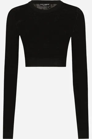 Dolce & Gabbana Pull Court En Maille Filet De Viscose Avec Logo Dg En Jacquard - Femme Pulls 38