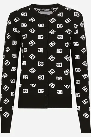 Dolce & Gabbana Cardigan En Viscose Avec Logo Dg En Jacquard - Femme Pulls Multicolore 36