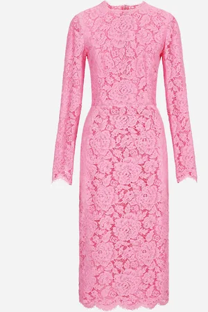Dolce & Gabbana Robe Fourreau En Dentelle Cordonnet Florale À Logo - Femme Robes 36