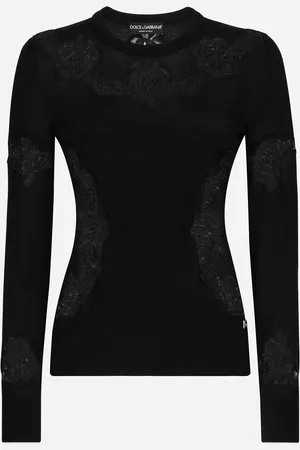 Dolce & Gabbana Pull En Cachemire Et Soie Avec Intarsia En Dentelle - Femme Pulls 40
