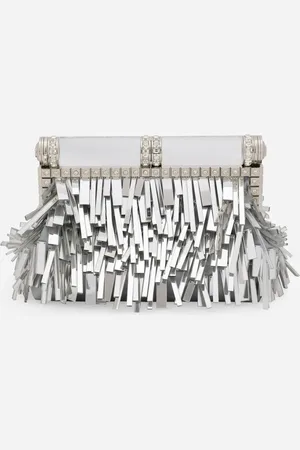 Dolce & Gabbana Sac En Cuir Nappa Mordoré Avec Broderie Franges - Femme Petits Sacs Et Pochettes Onesize