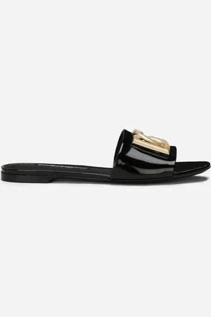 Dolce & Gabbana Mules En Cuir De Veau Brillant - Femme Mules Et Sabots Cuir 37