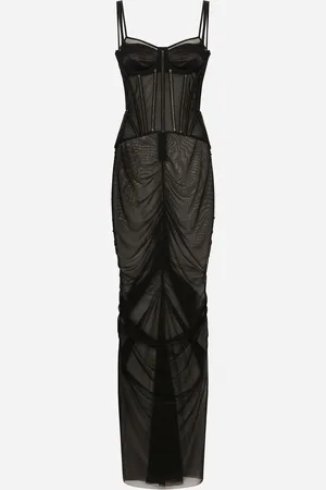 Dolce & Gabbana Robe Longue Avec Détails Bustier En Tulle - Femme Robes 36
