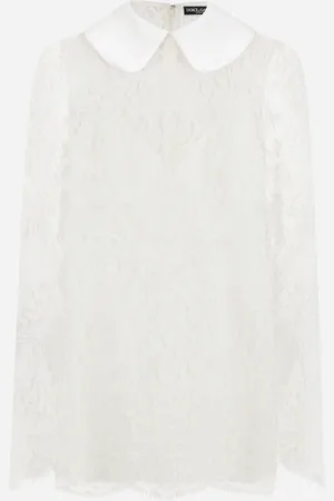 Dolce & Gabbana Robe Courte En Dentelle Avec Col En Satin - Femme Robes 36