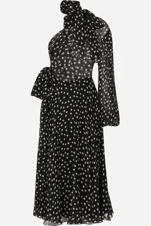 Dolce & Gabbana Robe Asymétrique En Mousseline Avec À Pois - Femme Robes 40
