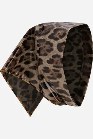 Dolce & Gabbana Voile Triangulaire En Satin Enduit À Léopard - Femme Bonnets Et Gants Imprim� Animalier Onesize