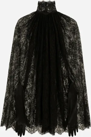 Dolce & Gabbana Robe Cape Courte En Dentelle - Femme Robes Dentelle 40