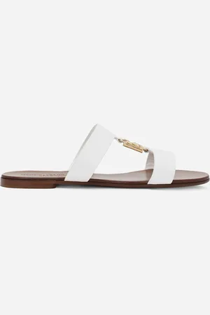 Dolce & Gabbana Mules En Cuir De Veau À Logo Dg - Femme Mules Et Sabots Cuir 36