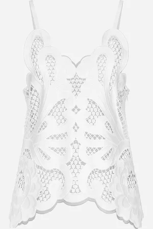 Dolce & Gabbana Top En Coton Avec Broderie Ajourée - Femme Tops Et Chemisiers 36
