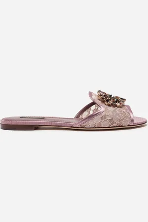 Dolce & Gabbana Mules En Dentelle À Cristaux - Femme Mules Et Sabots 36.5