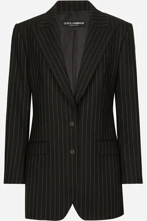 Dolce & Gabbana Veste Droite En Laine À Rayures Tennis - Femme Vestes 36