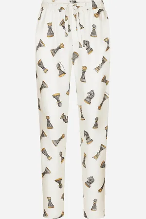 Dolce & Gabbana Pantalon De Jogging En Sergé De Soie À Jeu D’échecs - Homme Pantalons Et Shorts 48
