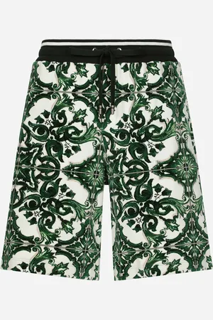 Dolce & Gabbana Bermuda De Jogging En Chenille À Majoliques - Homme Pantalons Et Shorts Multicolore 52